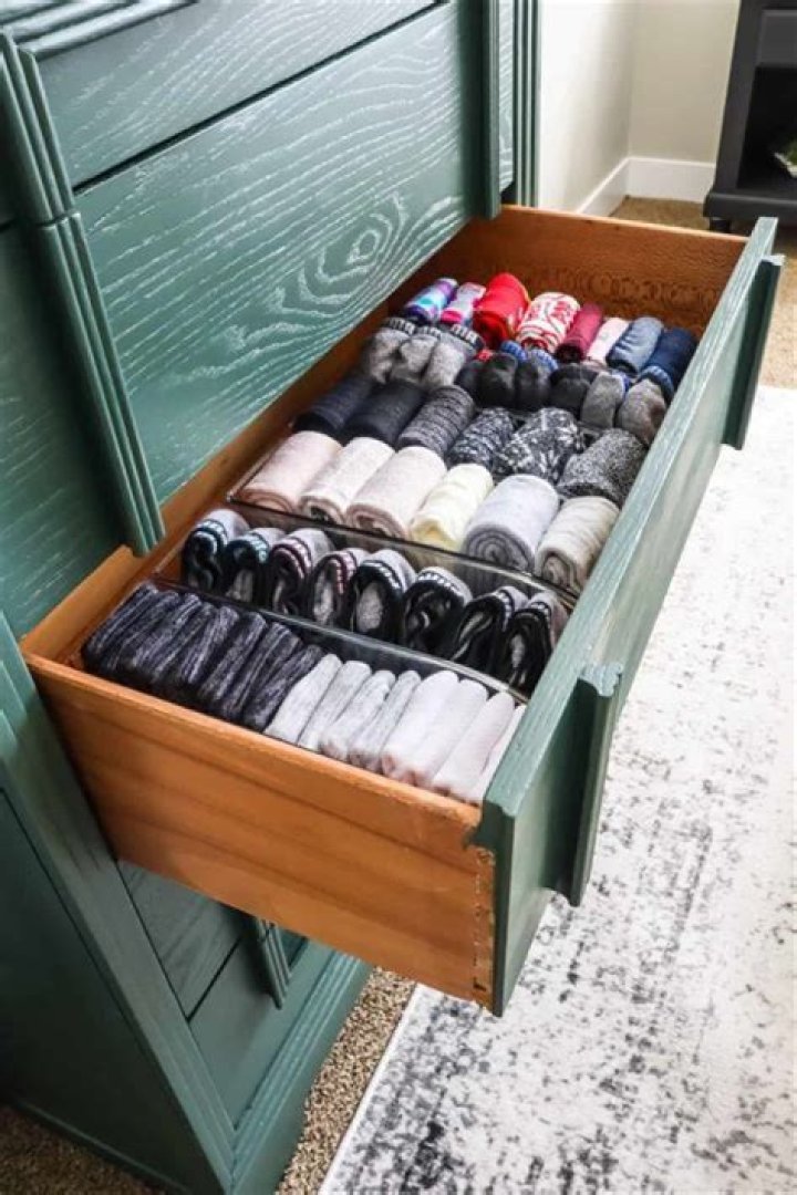 How do you store socks in a drawer?